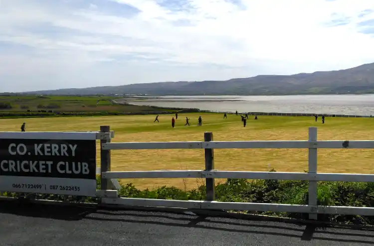 Playing cricket match at the Oyster Oval County Kerry
